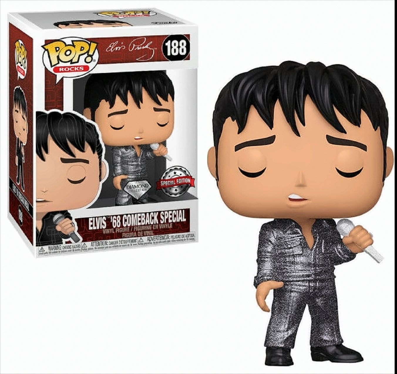 Funko Pop - Elvis Presley 1968 Comeback Special Diamond Glitter - Bild 1