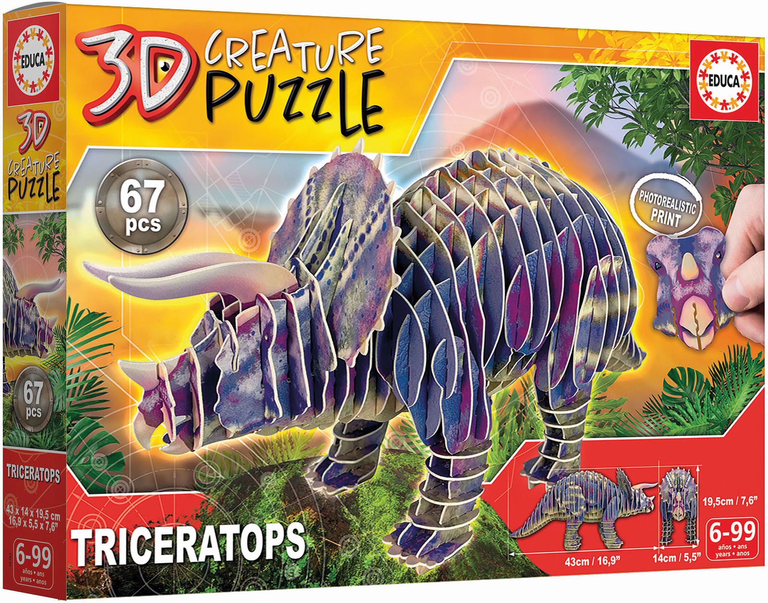 3D Triceratops 67 Teile Puzzle - Bild 1