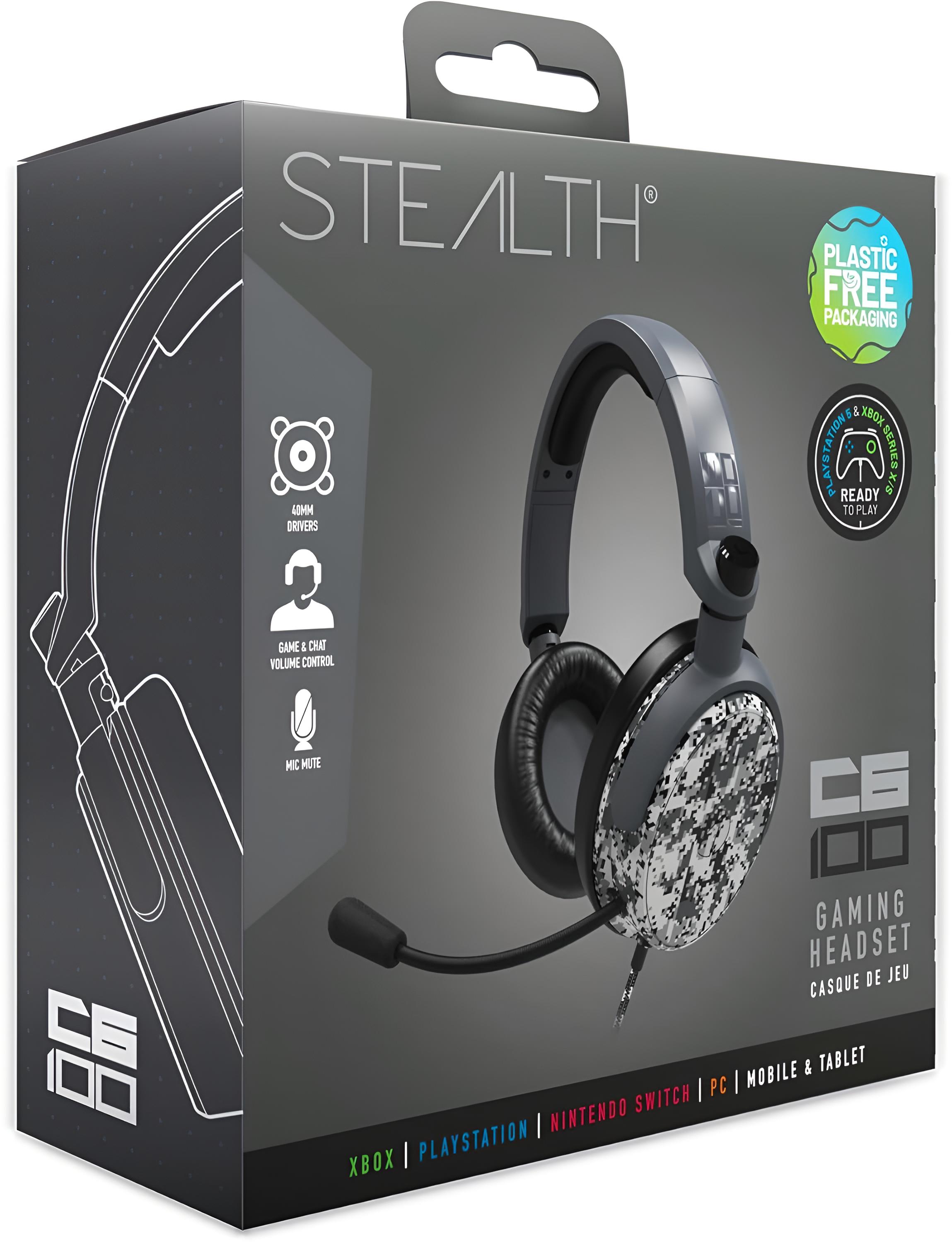 Stealth C6-100 Gaming Headset Urban Grey Digital Camo - Bild 1