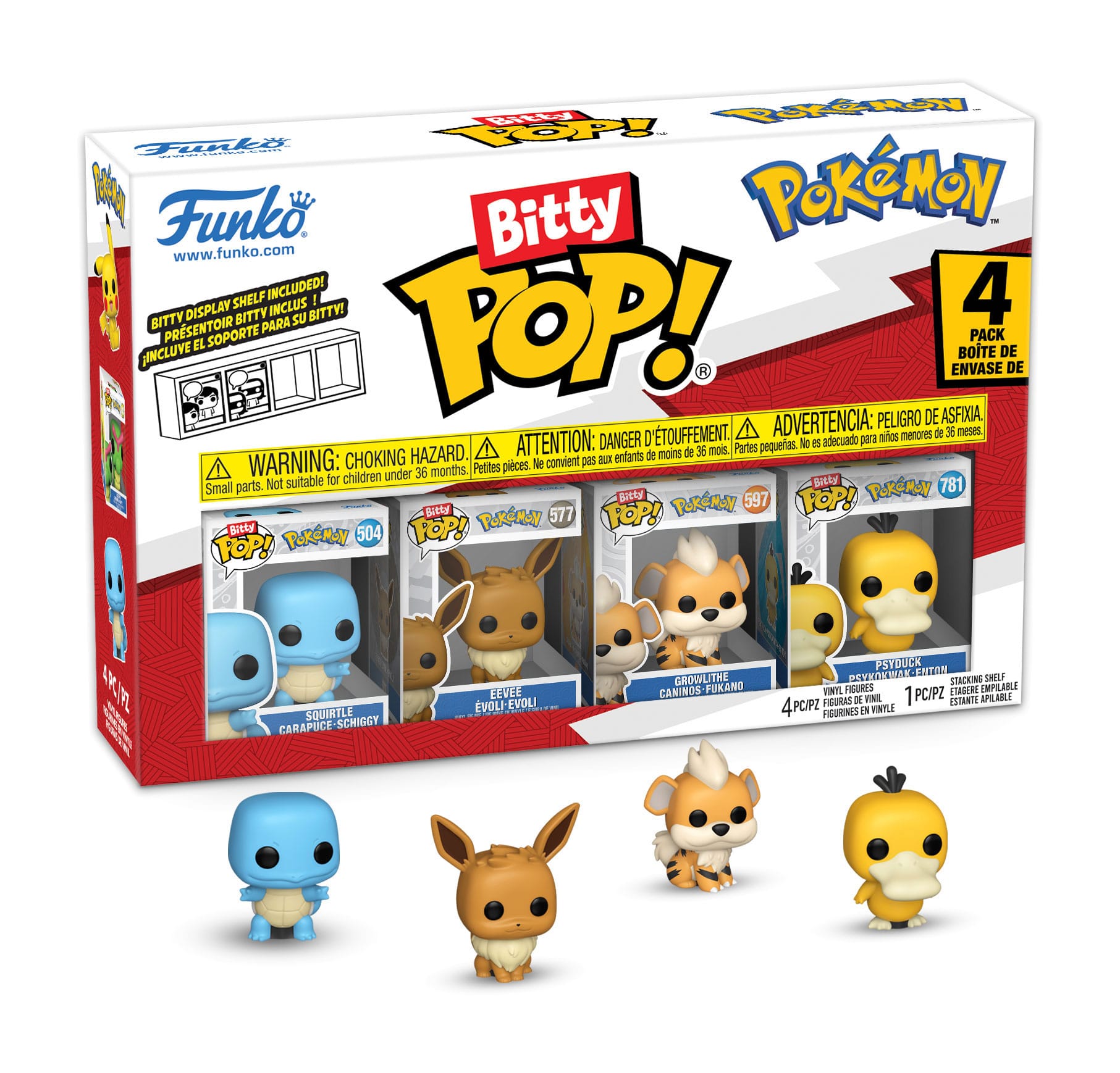 Bitty POP - Pok&eacute;mon - Series 4 4er-Pack (Squirtle, Eevee, Growlithe, Psyduck) - Bild 1