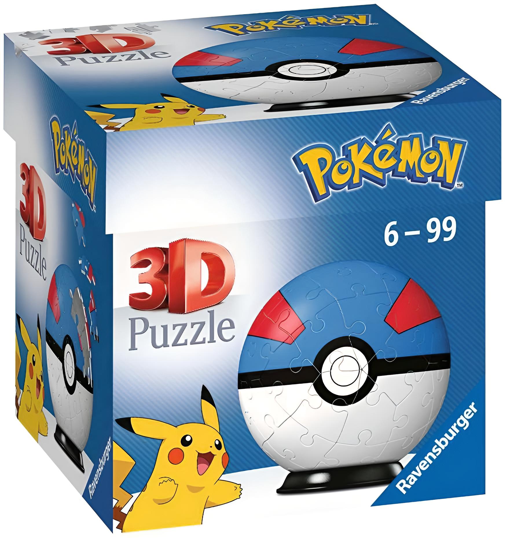 3D Puzzle-Ball - Pok&eacute;mon Pok&eacute;balls - Superball, 54 Teile - Bild 1
