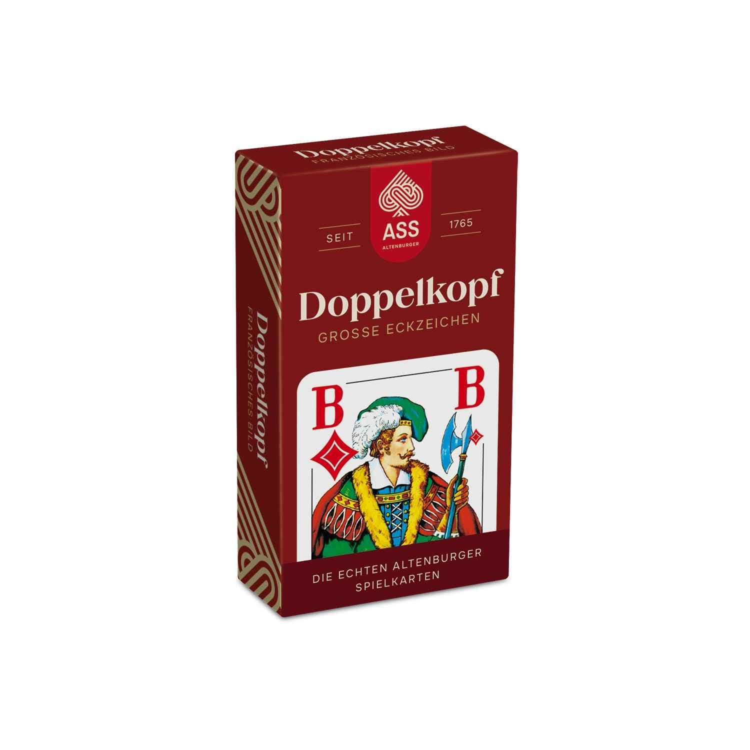 Doppelkopf, gro&szlig;e Eckzeichen, franz&ouml;sisches Bild (plastikfrei im Spiel) - Bild 1