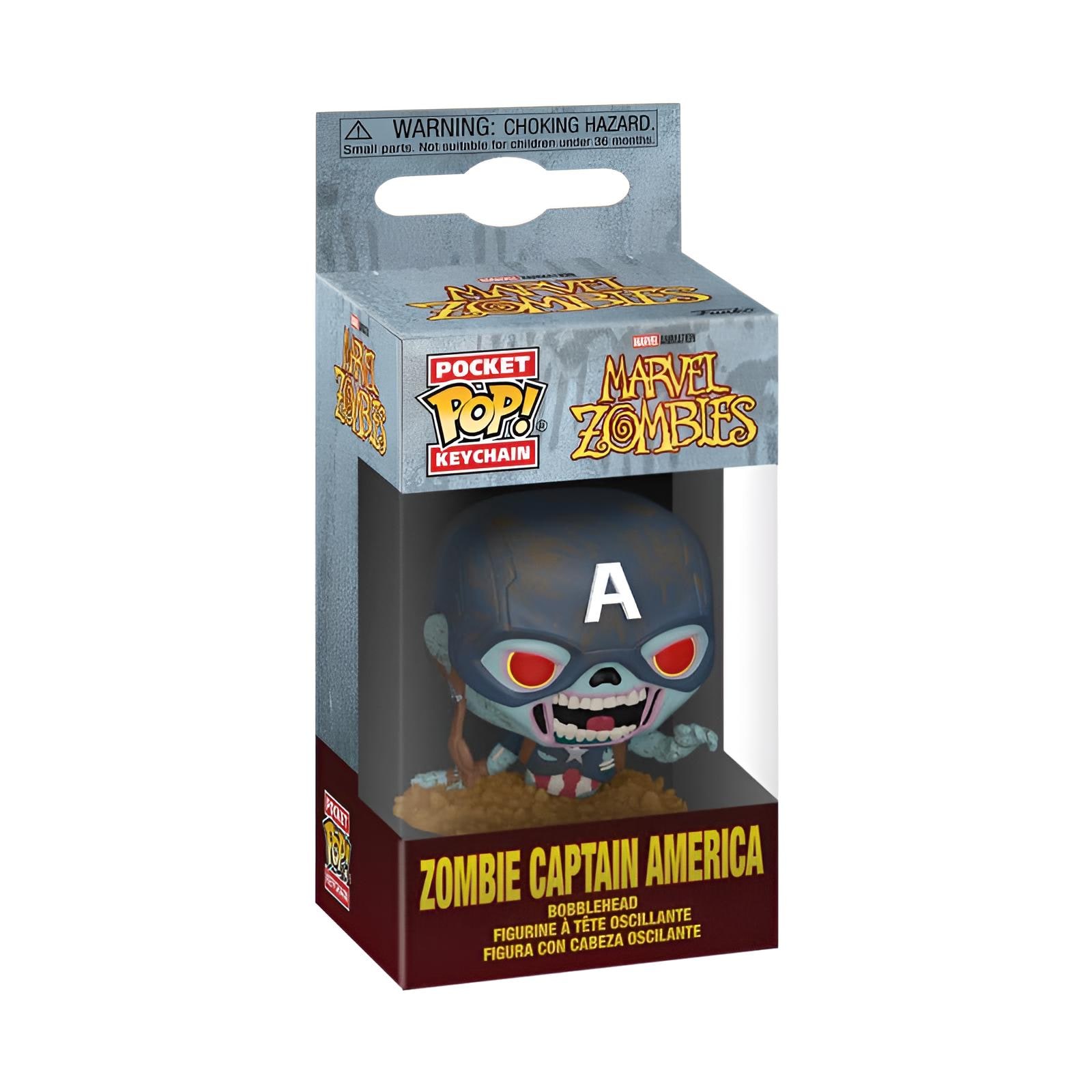 Marvel Zombies POP! Vinyl Schl&uuml;sselanh&auml;nger 4 cm Captain America - Bild 1
