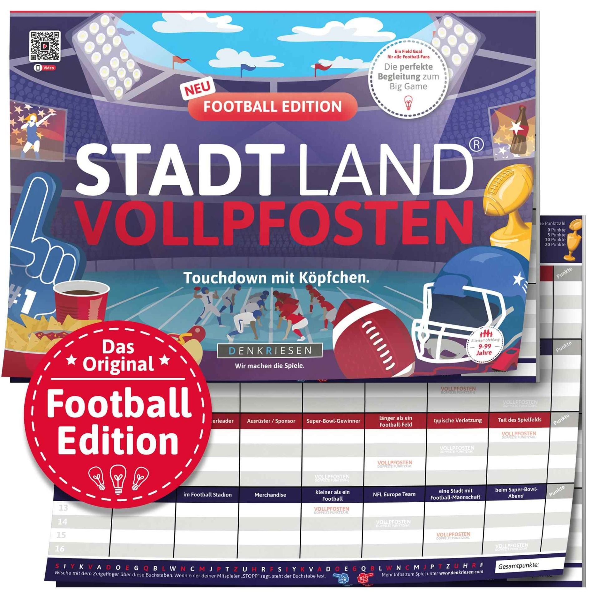 STADT LAND VOLLPFOSTEN - FOOTBALL EDITION - "Touchdown mit K&ouml;pfchen." - A4 - Bild 1