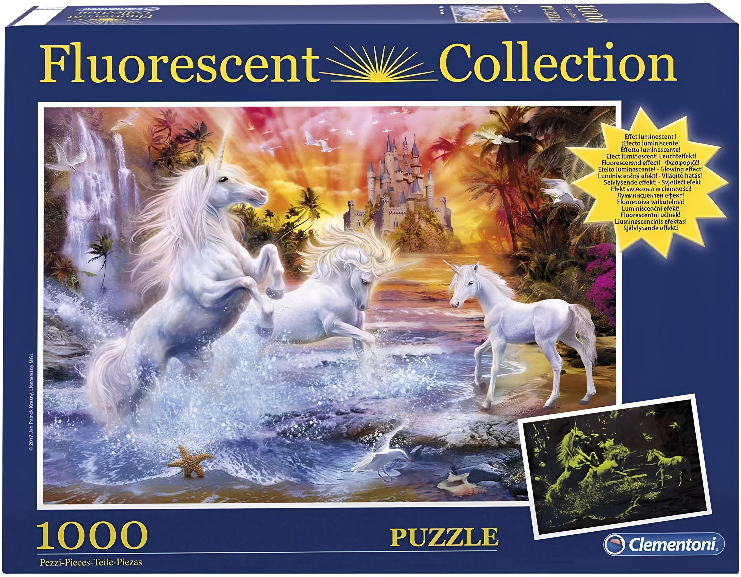Fluorescent Collection Wild Unicorns Puzzle - Bild 1
