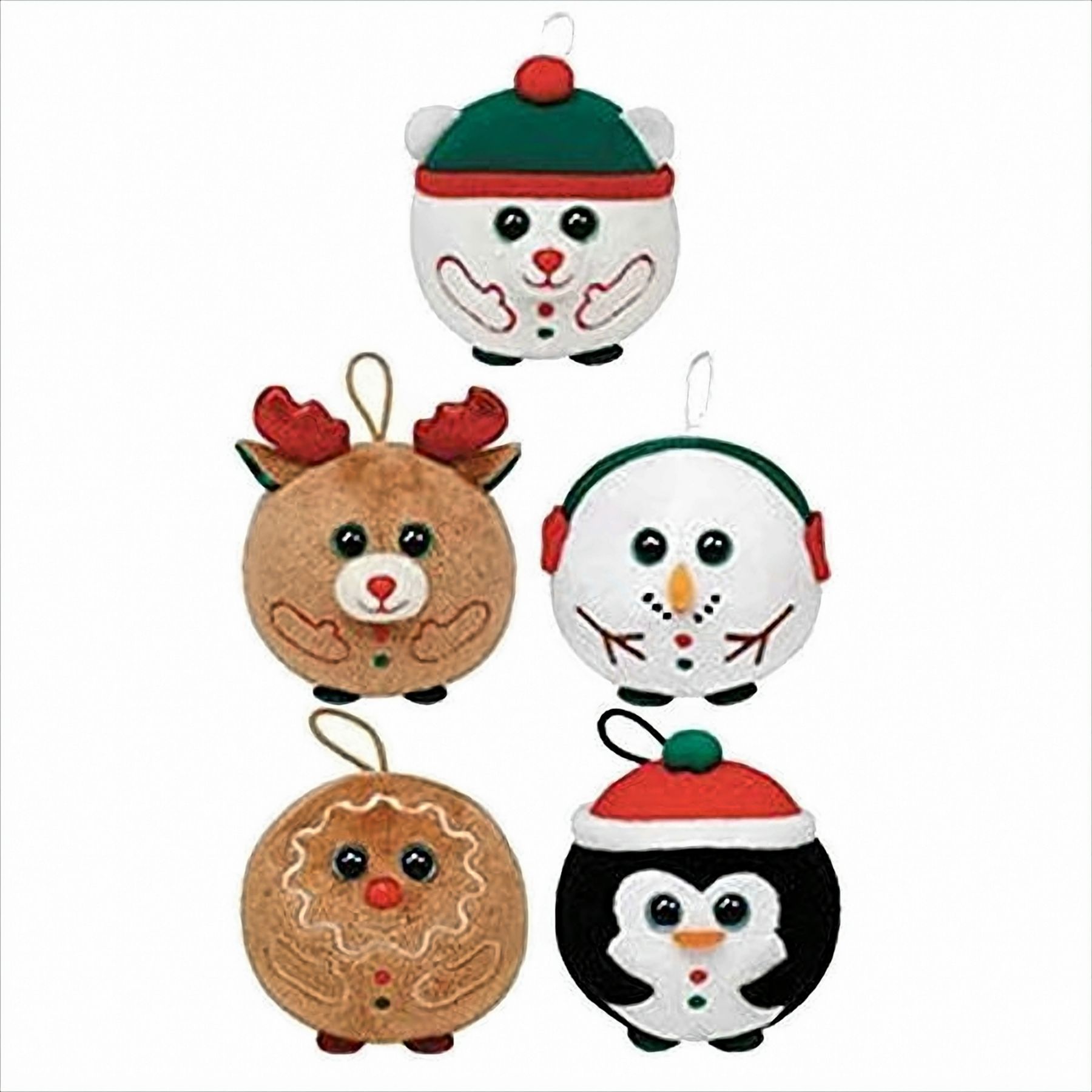TY 8,5cm XMas Rentier, Lebkuchen, Pinguin, Eisb&auml;r, Schneemann Anh&auml;nger - Bild 1