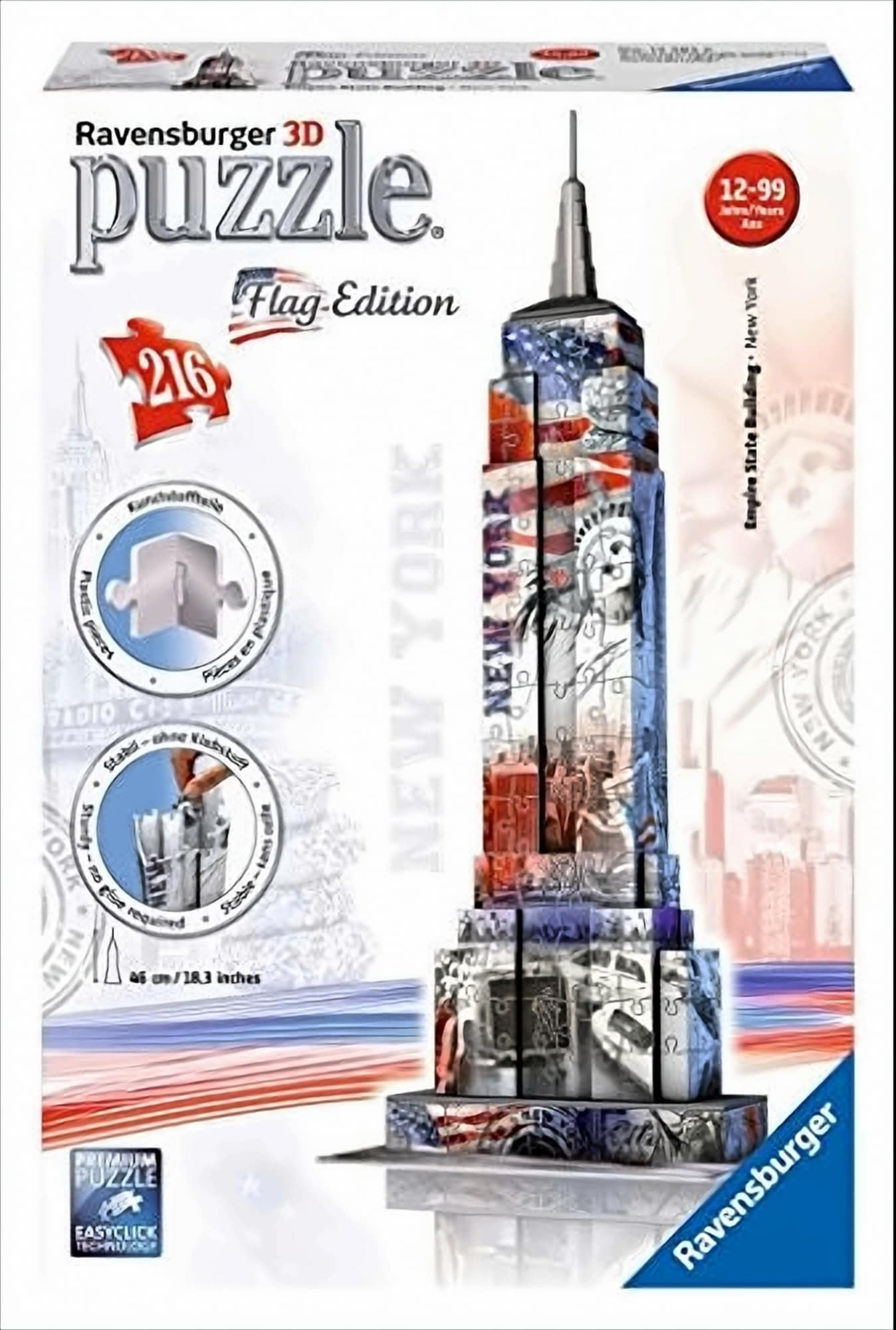 Ravensburger 12583 - Flag Edition Empire State Building - 3D Puzzle-Bauwerke, 216 Teile - Bild 1