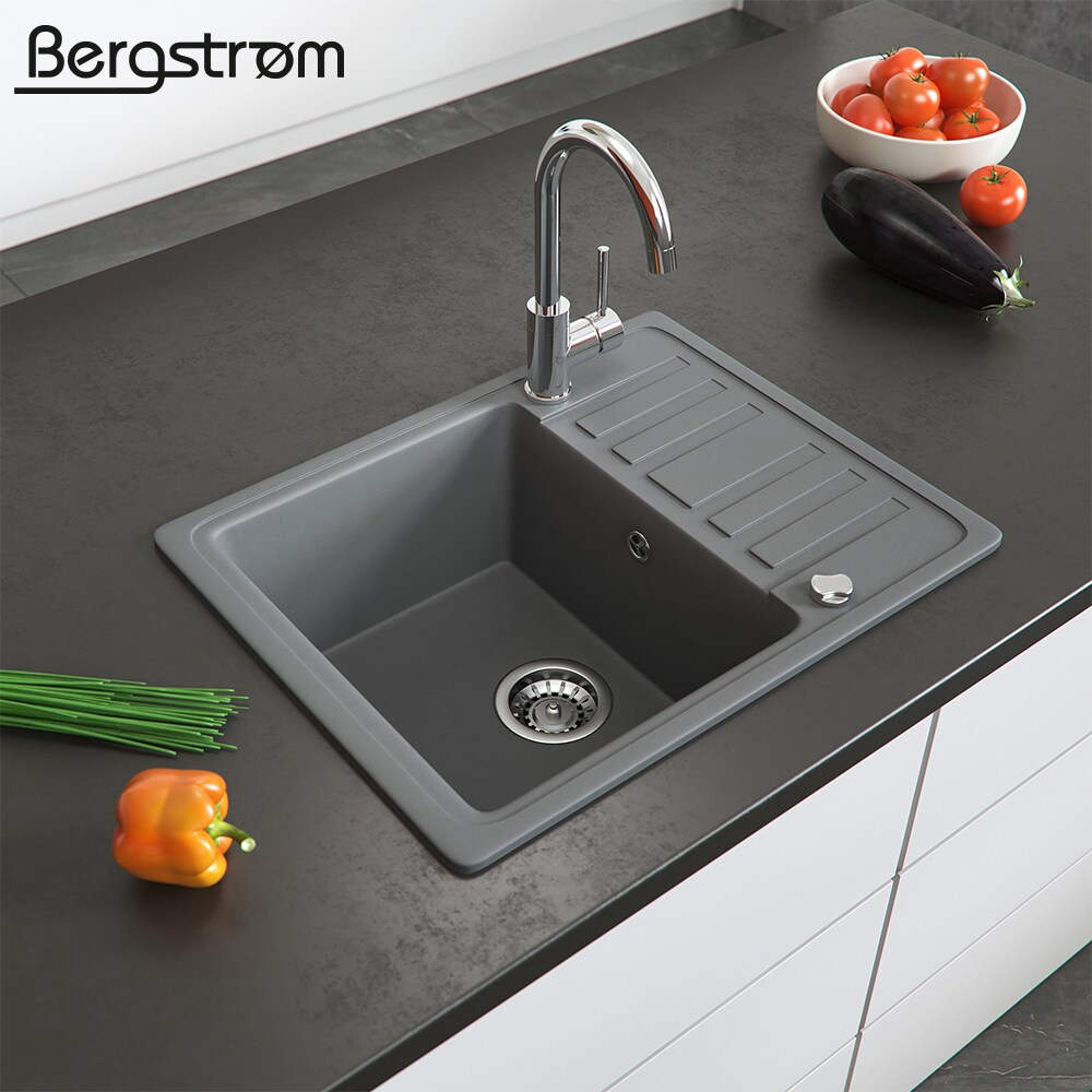 Homeline Granitspüle »Cindy Granitspüle Küchenspüle Granit Siphon Einbauspuele Grau Eckig 76 44 Cm 2 St S0o2q046