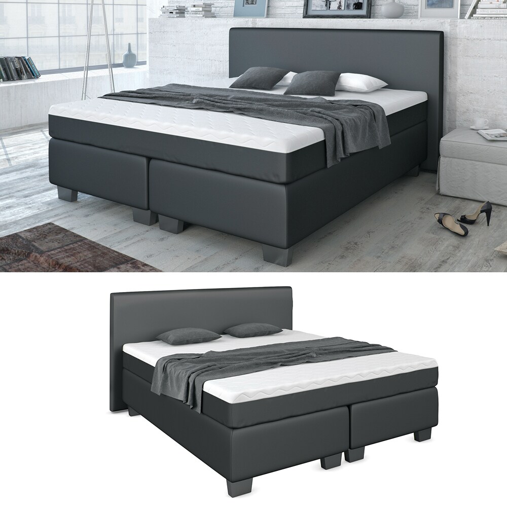 VitaliSpa Boxspringbett Doppelbett 180x200 Bonell Federkernmatratze mit Topper - Bild 1