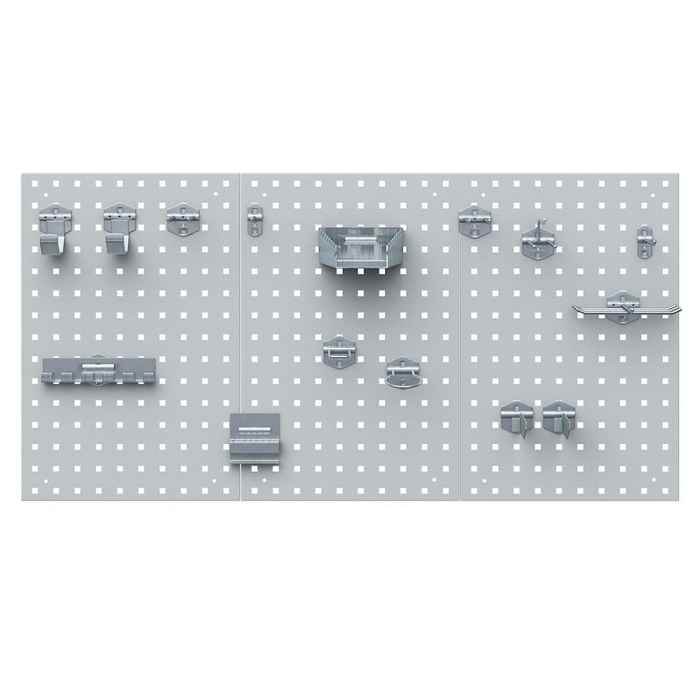 Oskar -Store Werkstatteinrichtung Lochwand Werkbank Werkzeugwand Werkstatt Grau - Bild 1