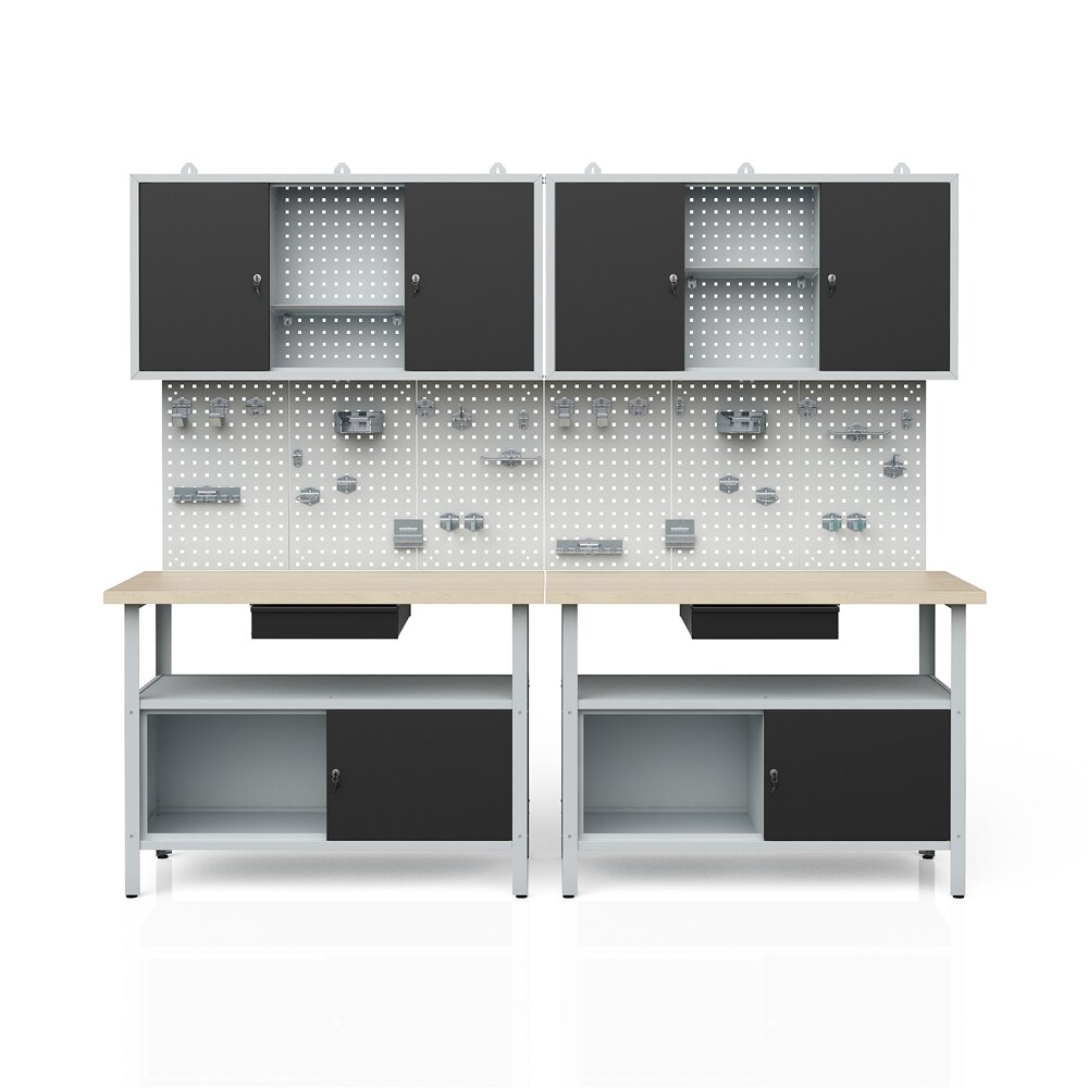 Werkstatteinrichtung Werkbank Werkzeugschrank Lochwand H&auml;ngeschrank 2er Set - Bild 1