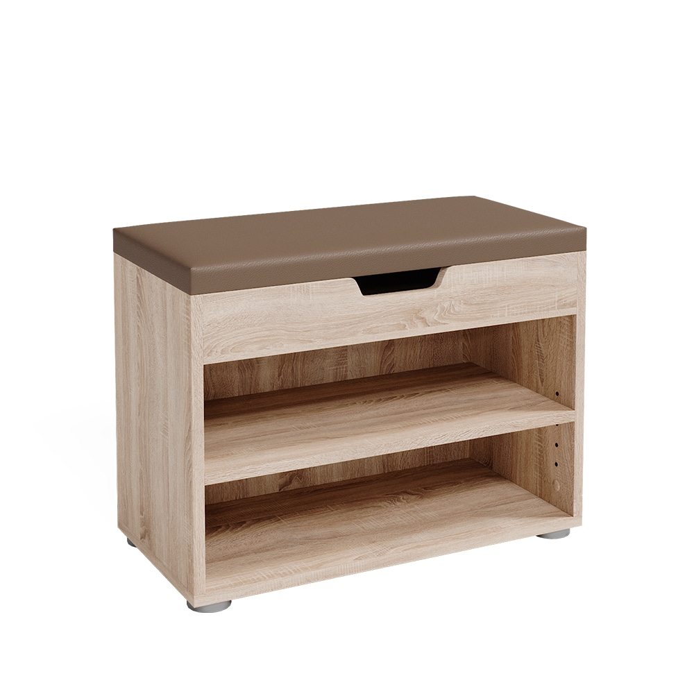 VICCO Schuhbank Schuhschrank Schuhablage Sitzbank Klappdeckel 6 Paar Sonoma - Bild 1