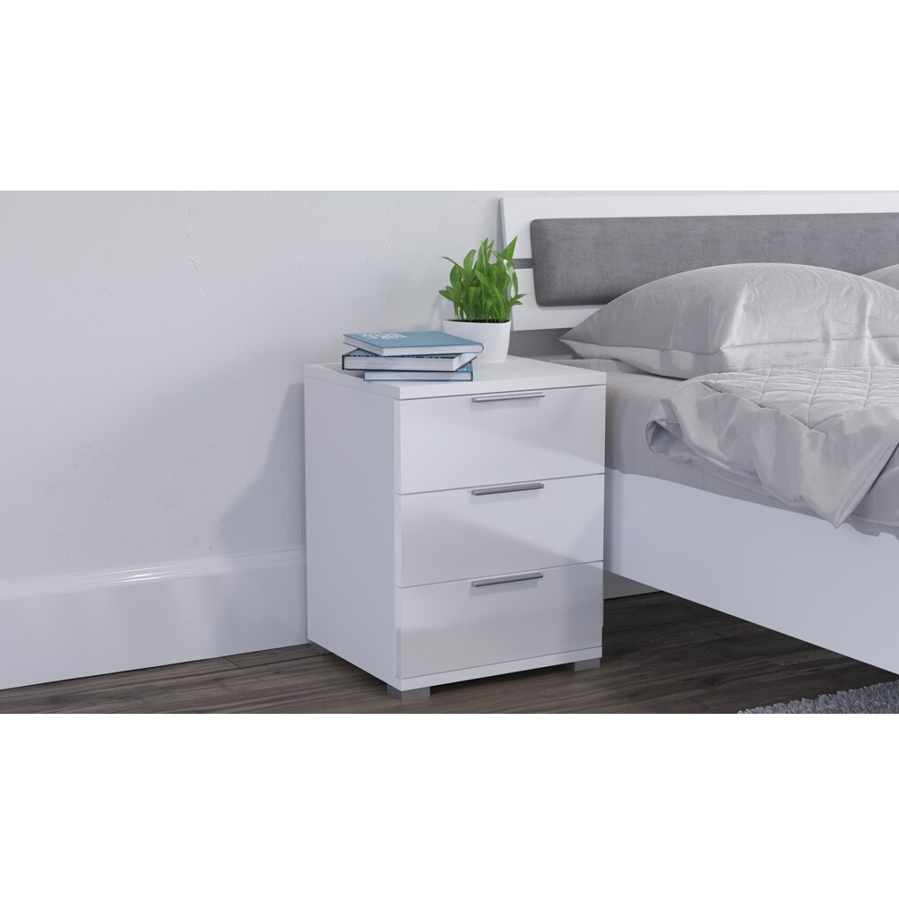 VICCO Nachtschrank Kommode Nachttisch Schublade Schlafzimmer Weiß Hochglanz | 04260486834544