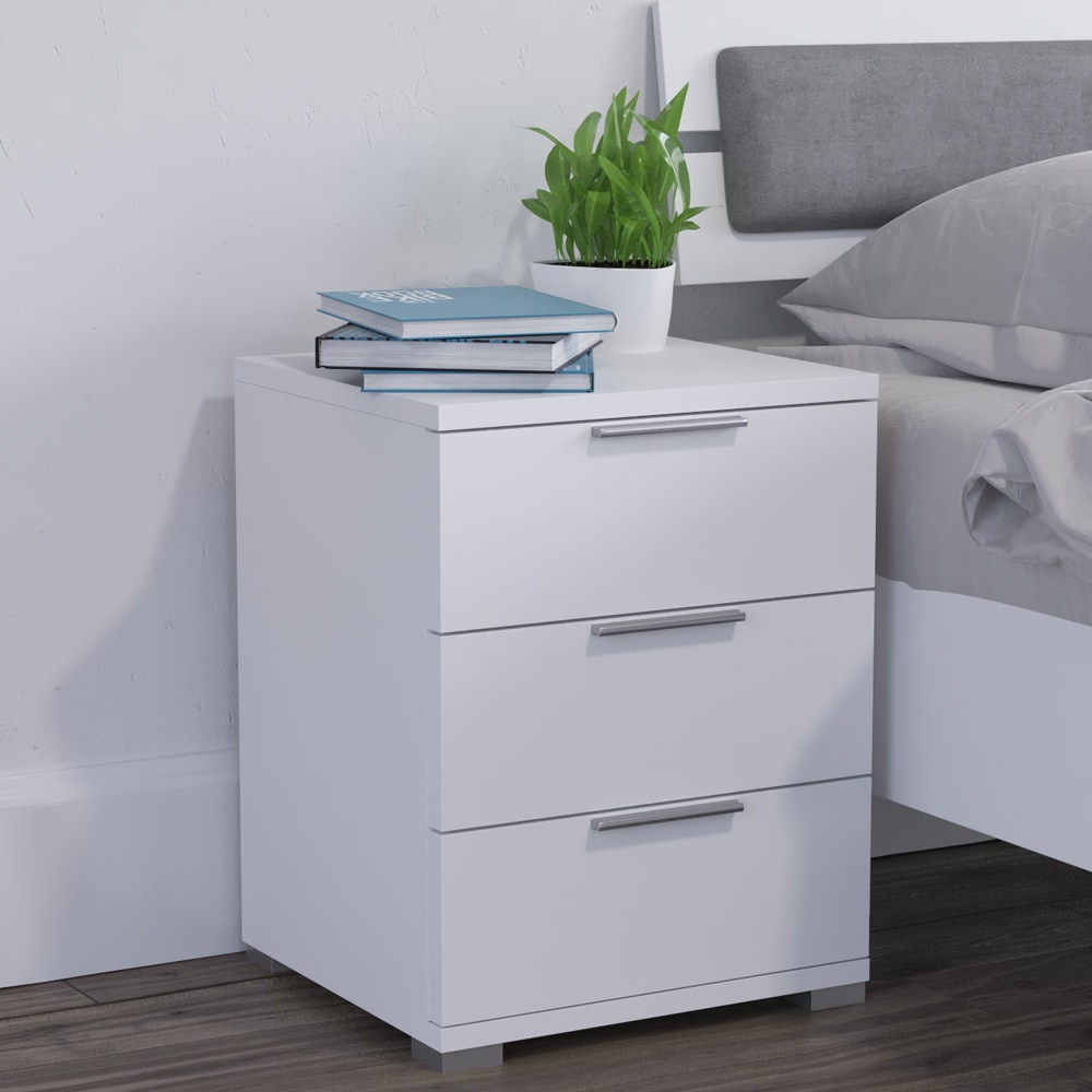 VICCO Nachtschrank Kommode Nachttisch Schublade Ablage 2er Set Schlafzimmer Wei&szlig; - Bild 1