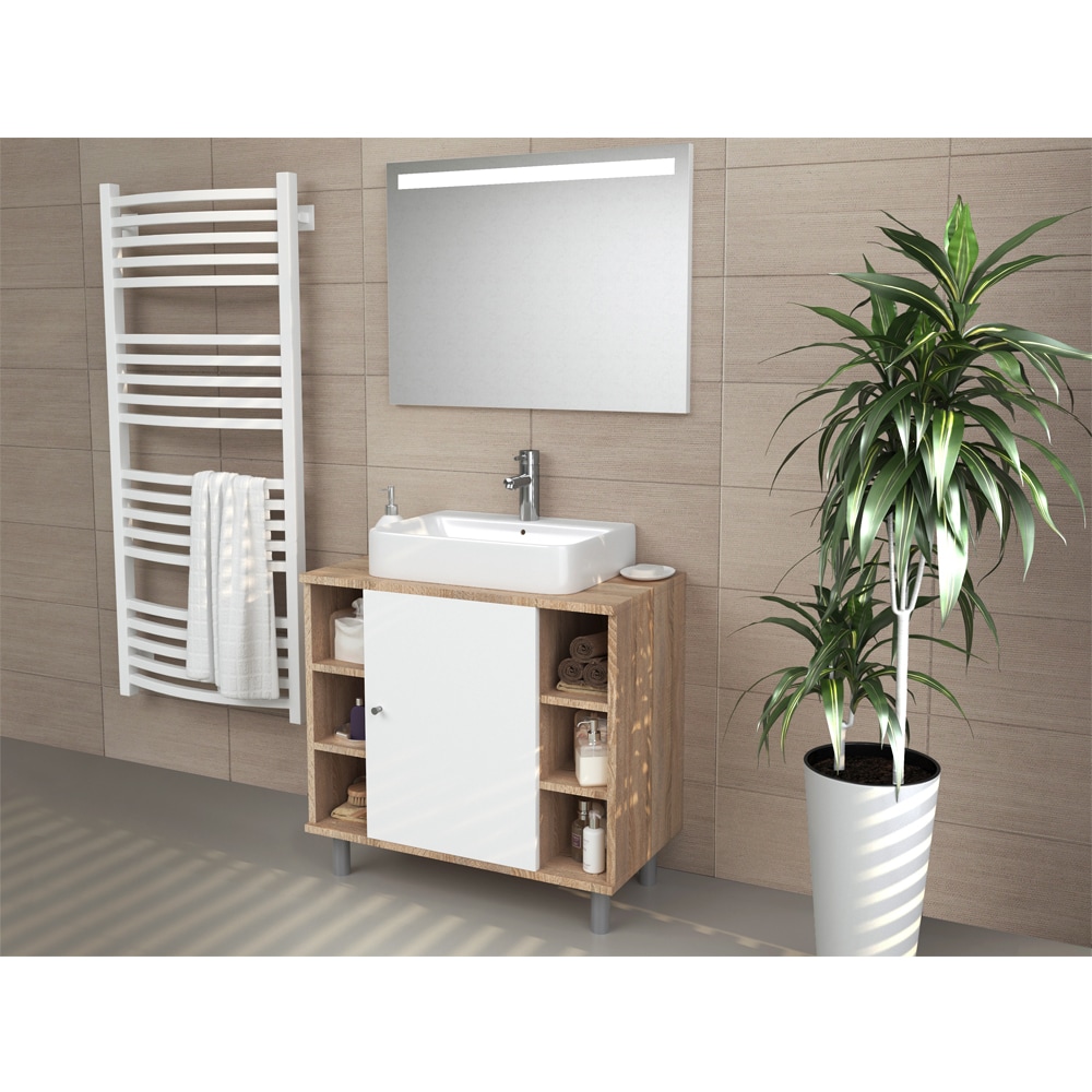 VICCO Waschbeckenunterschrank FYNN Eiche Sonoma Badm&ouml;bel Badschrank Unterschrank - Bild 1