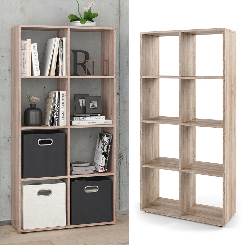 VICCO Raumteiler SCUTUM 8 Fächer Eiche Sonoma - Bücherregal Wandregal Standregal