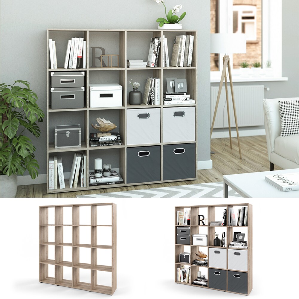 Vicco Raumteiler B&uuml;cherregal Standregal Aktenregal Regal 16  Sonoma - Bild 1