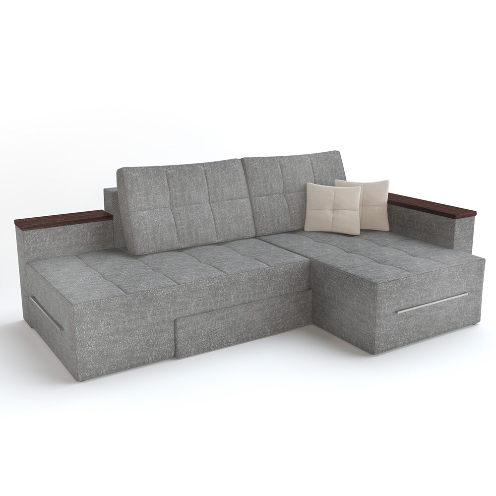 VitaliSpa Ecksofa mit Schlaffunktion 240 x 160 cm Grau -  Eckcouch Sofa Couch Schlafsofa Taschenfederkern - Bild 1