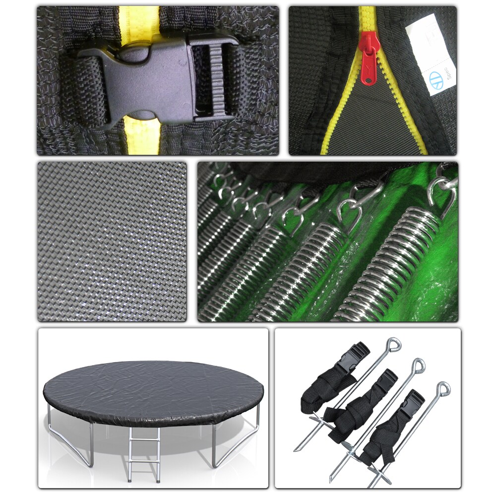 XXL Trampolin Gartentrampolin 244cm Komplettset mit Netz innenliegend + Leiter - Bild 1