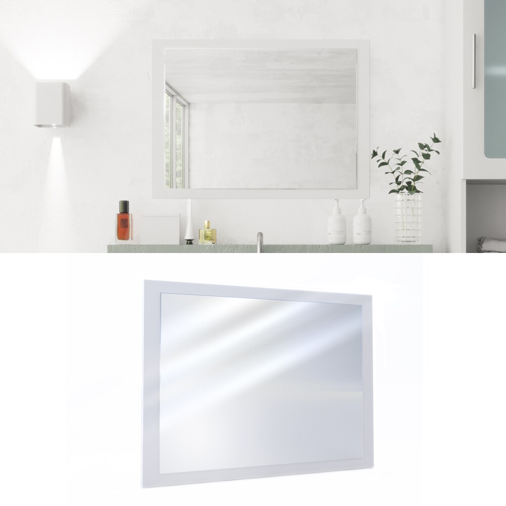 VICCO Badspiegel 45 x 60 cm Weiß -Badezimmerspiegel Spiegel Bad Hängespiegel