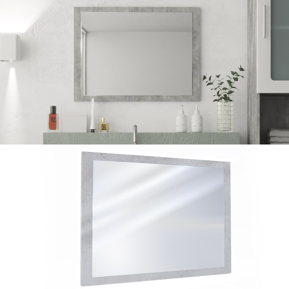 VICCO Badspiegel 45 x 60 cm Grau Beton - Badezimmerspiegel Spiegel H&auml;ngespiegel - Bild 1