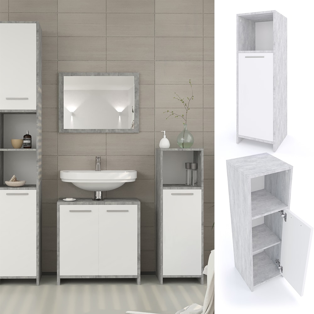 Vicco Badschrank Kiko Midischrank Badezimmerschrank Badm&ouml;bel Bad Beton - Bild 1