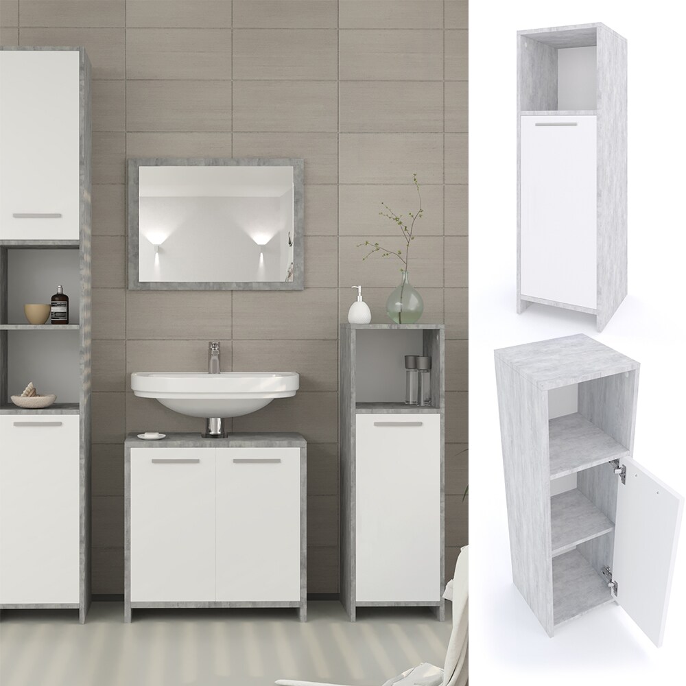 Vicco Badschrank Kiko Midischrank Badezimmerschrank Badmöbel Bad Beton