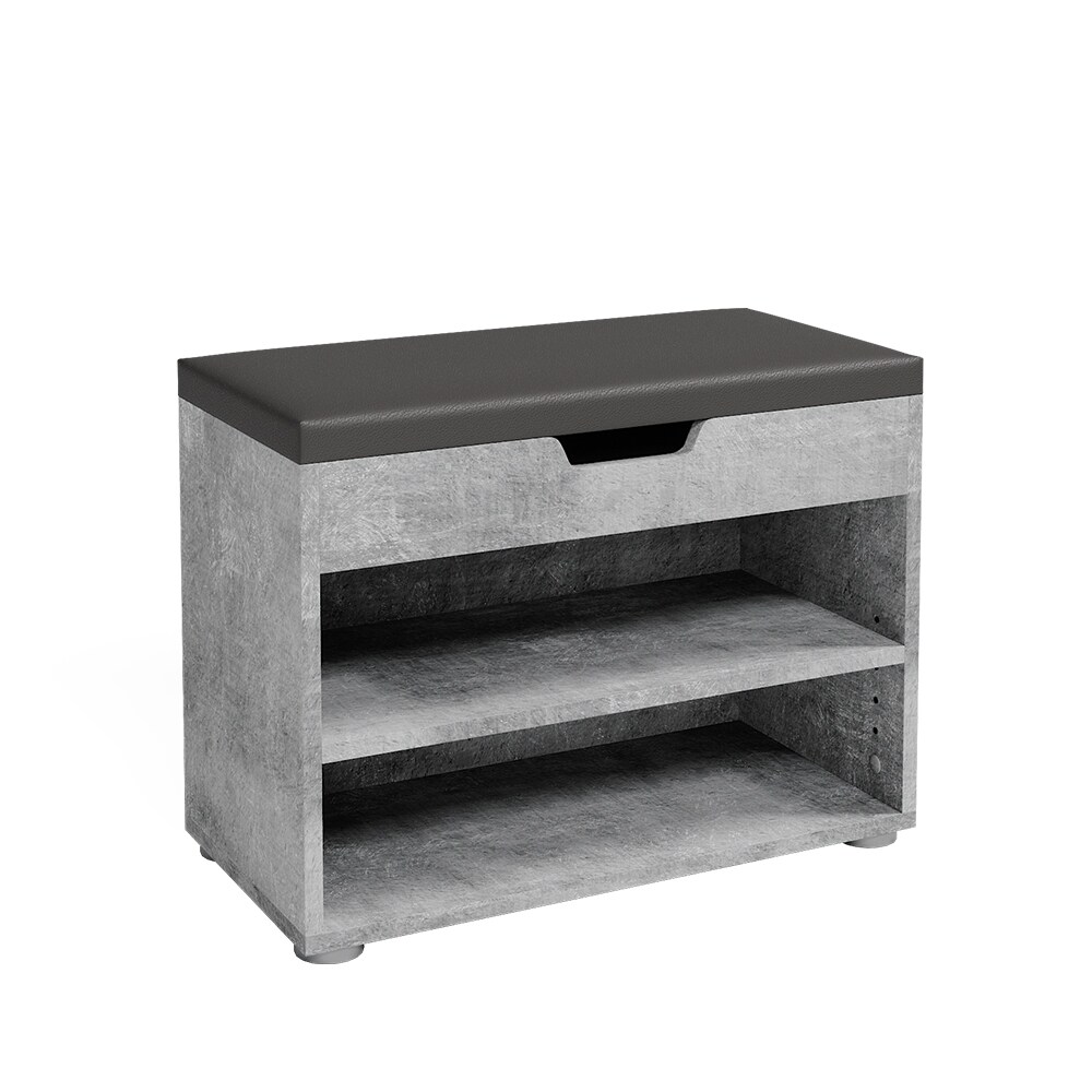 VICCO Schuhbank Schuhschrank Schuhablage Sitzbank Klappdeckel 6 Paar Beton - Bild 1