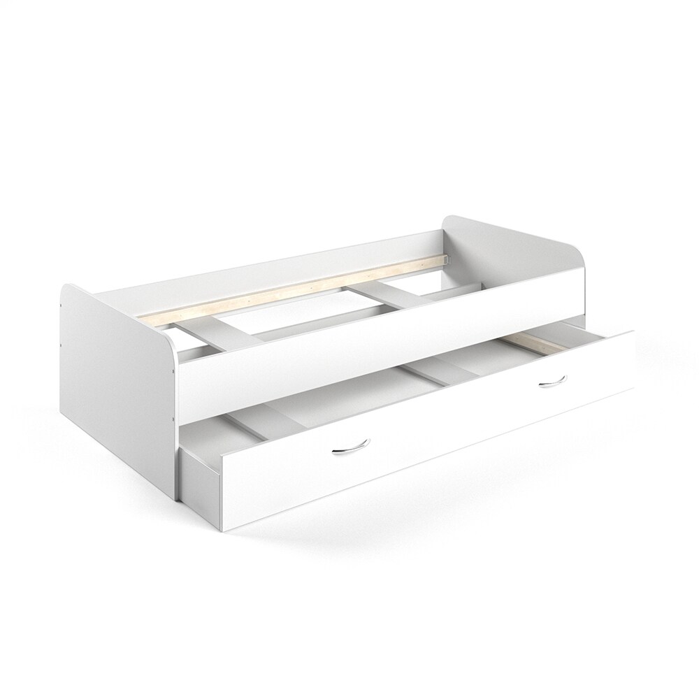 VitaliSpa Bett Enzo Jugendbett mit Gästeliege Funktionsbett 90x200 cm Weiß