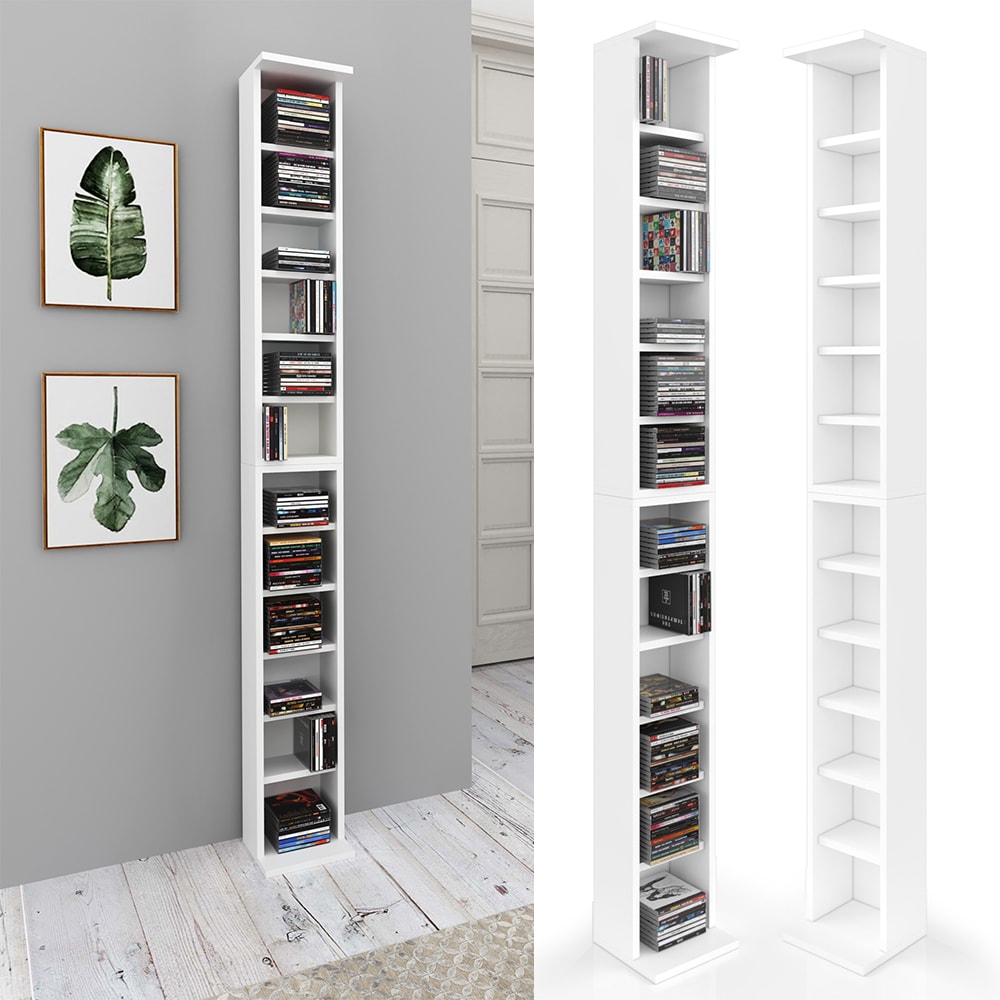 VICCO CD Regal DVD St&auml;nder Wei&szlig; Wandregal H&auml;ngeregal B&uuml;cherregal B&uuml;roregal - Bild 1