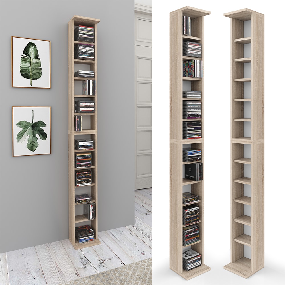 VICCO CD Regal DVD St&auml;nder Sonoma Wandregal H&auml;ngeregal B&uuml;cherregal B&uuml;roregal - Bild 1