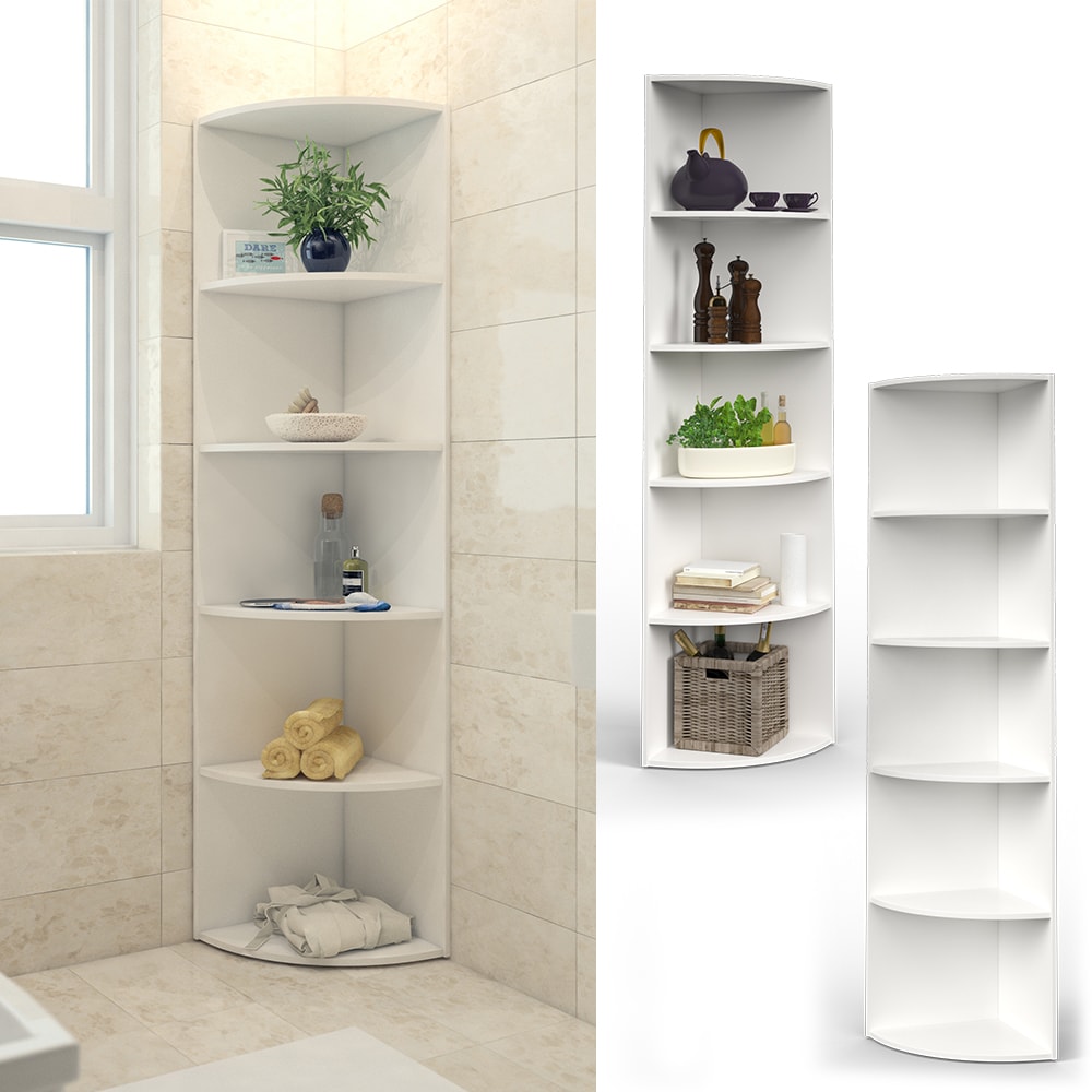 VICCO Eckregal ECKI 180 x 40 cm Wei&szlig; - K&uuml;chenregal Badregal Winkelregal Regal - Bild 1