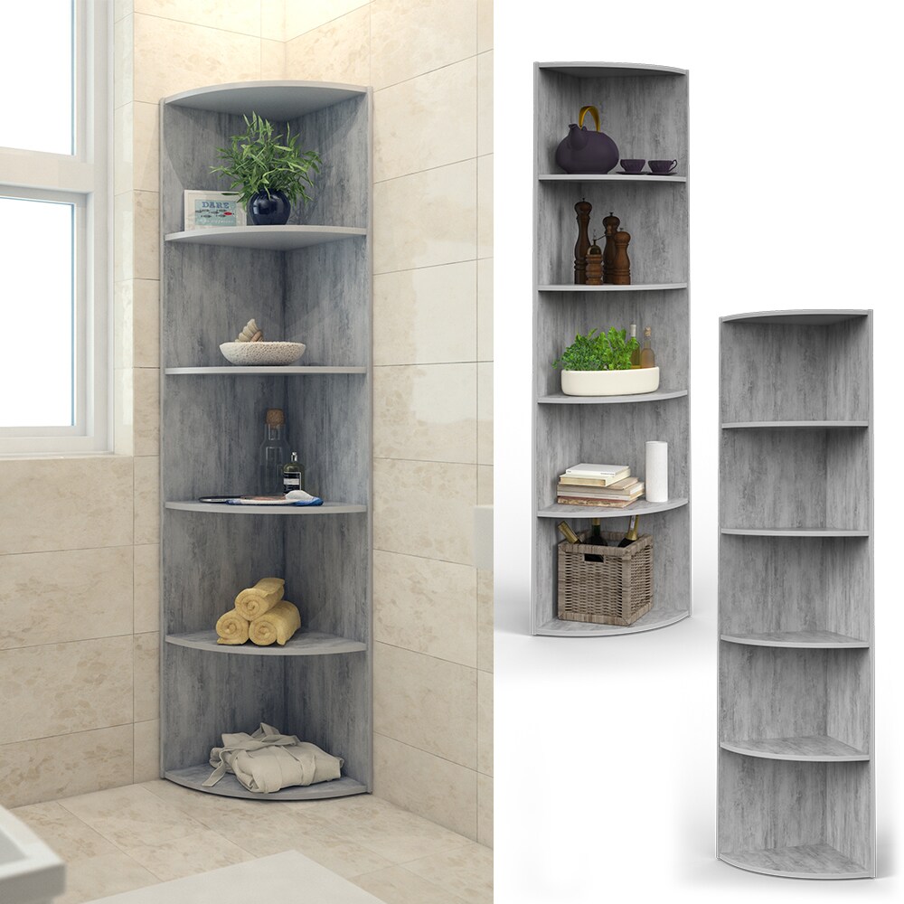 VICCO Eckregal ECKI Grau Beton – Küchenregal Badregal Wohnzimmer Dekoregal Regal | 04251421914292