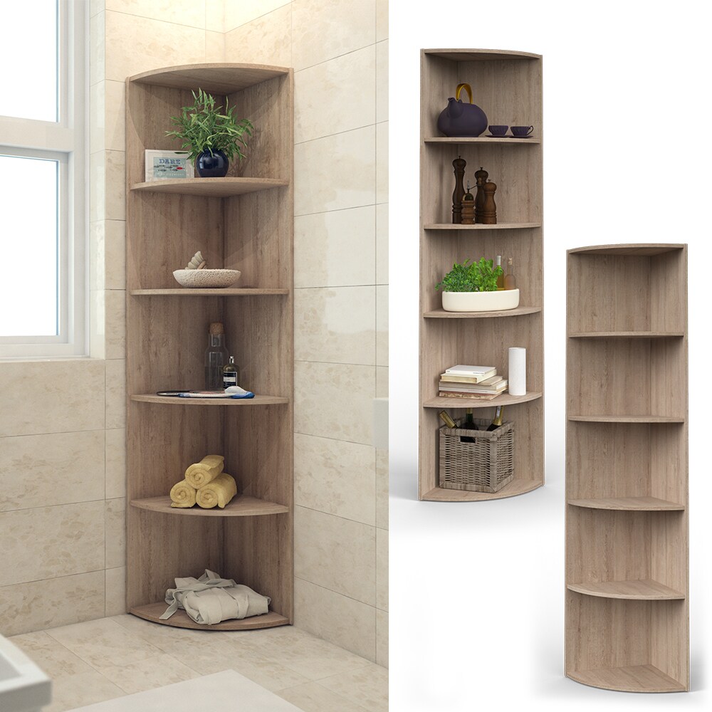 VICCO Eckregal ECKI 180 x 40 cm Eiche Sonoma - K&uuml;chenregal Badregal Wohnzimmer - Bild 1