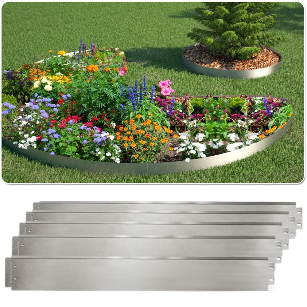 Rasenkante 25m 100x18cm verzinkt Beeteinfassung Beetumrandung Mähkante Metall Palisade