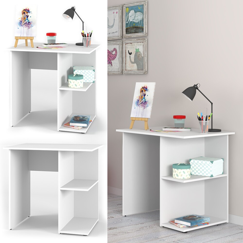 Vicco Schreibtisch Simple Schreibtisch Arbeitstisch Regal PC Tisch Weiß | 04251421915008