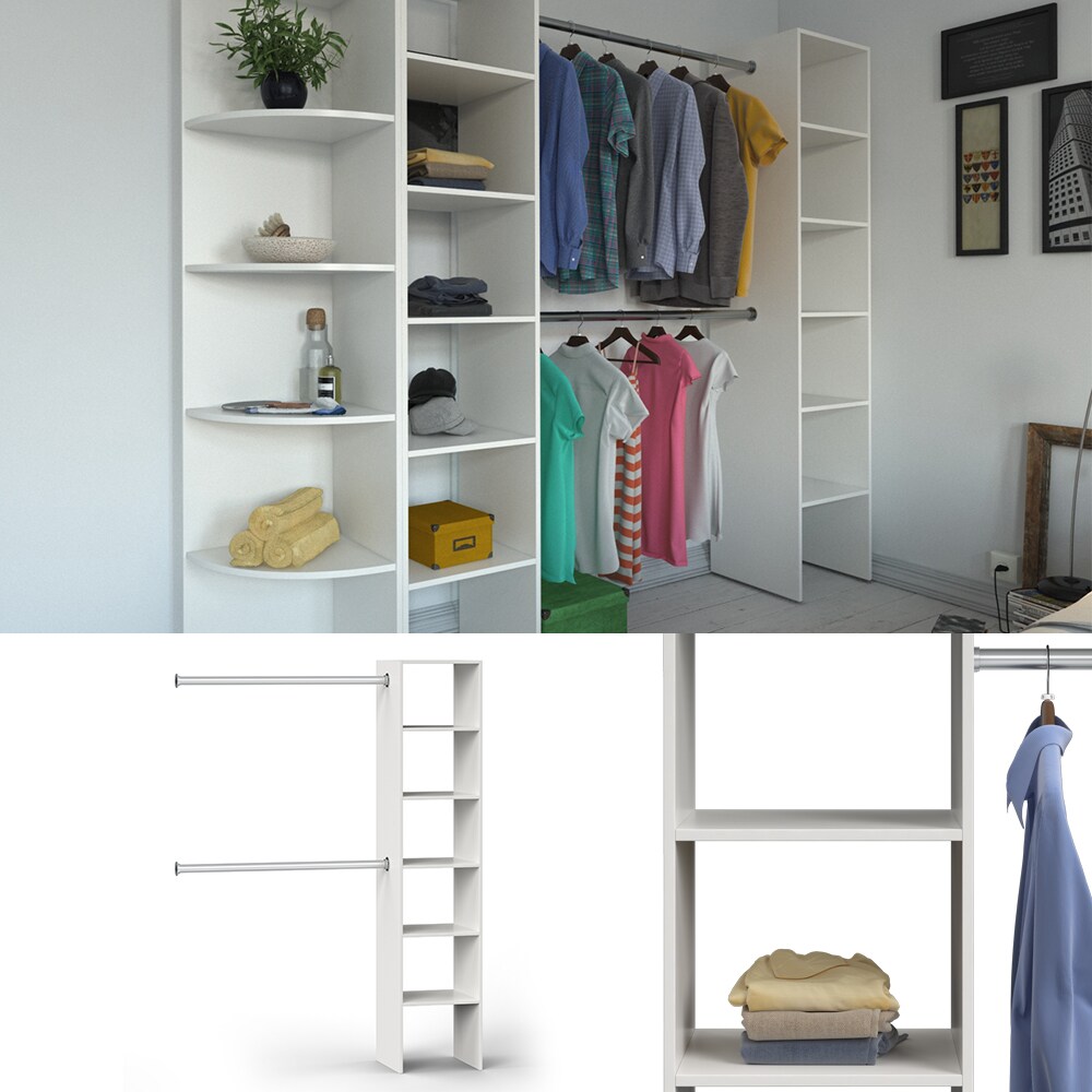 Vicco Kleiderschrank Visit begehbar Regal Kleiderst&auml;nder Schrank 190cm Wei&szlig; - Bild 1
