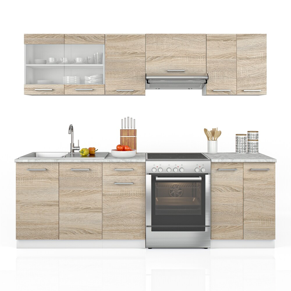 Vicco K&uuml;che Raul K&uuml;chenzeile K&uuml;chenblock Einbauk&uuml;che 240 cm Fronten W&auml;hlbar - Bild 1