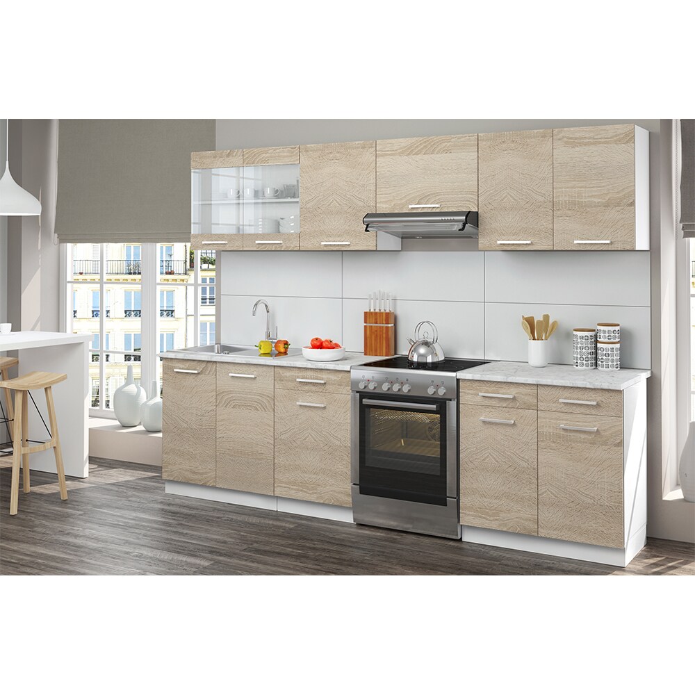 Vicco K&uuml;che K&uuml;chenzeile K&uuml;chenblock Einbauk&uuml;che 270 cm Sonoma Eiche - Bild 1