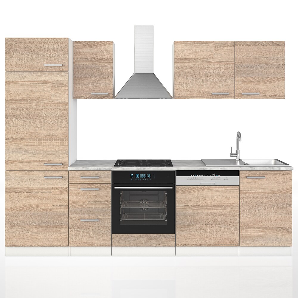 Vicco Küche 270 cm Küchenzeile Küchenblock Einbauküche Sonoma
