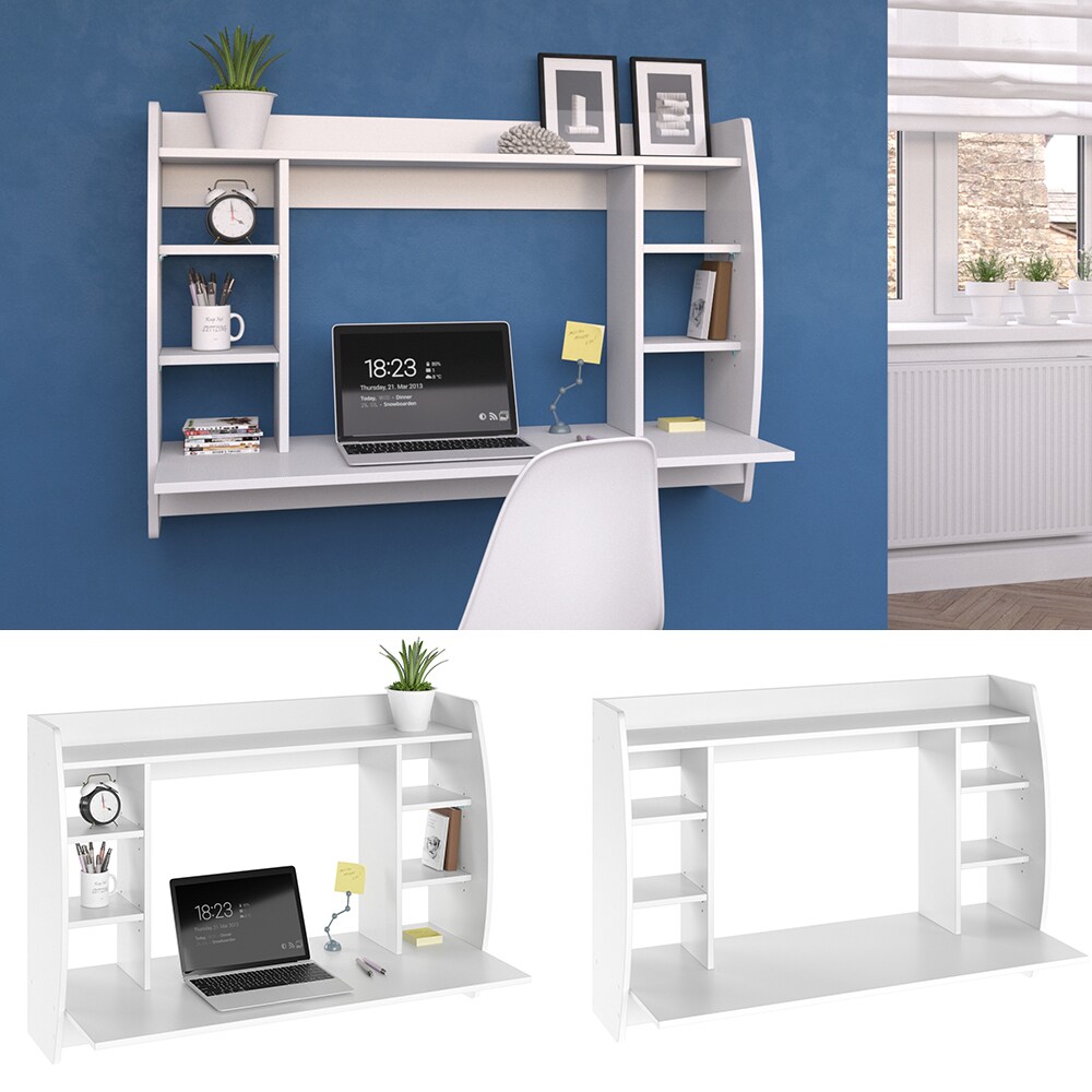 Vicco Wandschreibtisch Max Schreibtisch Wandregal Wandtisch B&uuml;rotisch PC Wei&szlig; - Bild 1