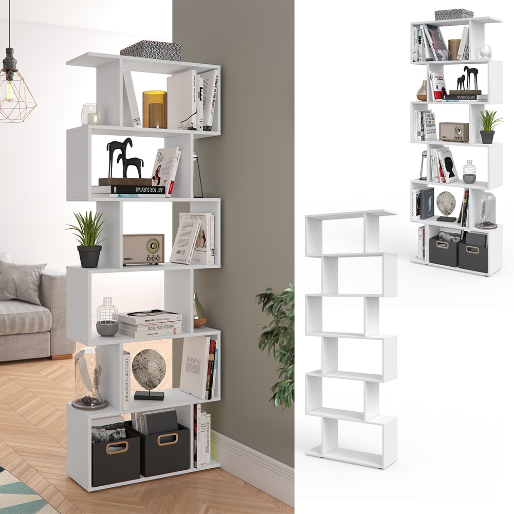 Vicco Raumteiler Levio B&uuml;cherregal Standregal Aktenregal Hochregal Regal Wei&szlig; - Bild 1
