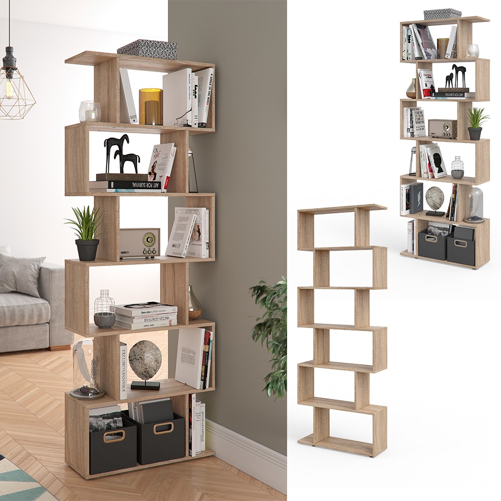 Vicco Raumteiler Levio B&uuml;cherregal Standregal Aktenregal Hochregal Regal Sonoma - Bild 1