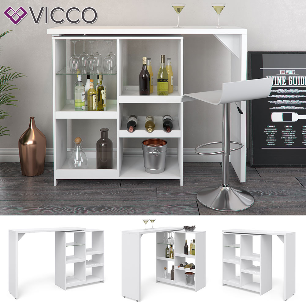 Vicco Bartisch Bartresen drehbar Stehtisch Tisch Tresentisch Bistrotisch Wei&szlig; - Bild 1