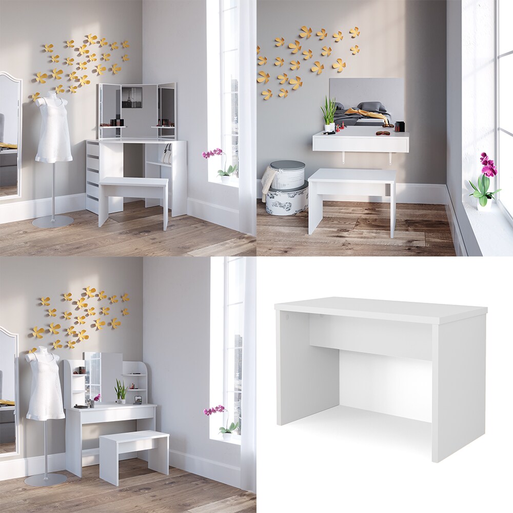 VICCO Schminktisch HOCKER Bank Wei&szlig; - Frisiertisch Kommode Spiegel - Bild 1