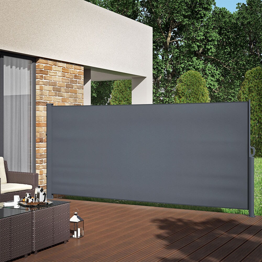 ALU Seitenmarkise Sichtschutz 160x350cm Sonnenschutz Seitenrollo Markise 280g/m² | 04251421923171