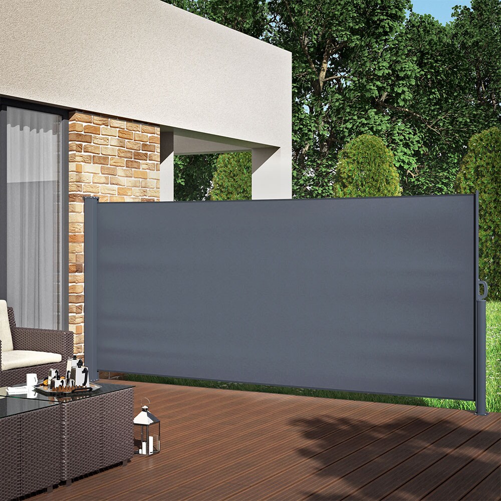 Seitenmarkise Sichtschutz 160x350cm Sonnenschutz Seitenrollo Markise Anthrazit | 04251421923195