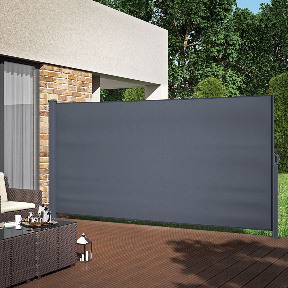 Seitenmarkise Sichtschutz 180x350cm Sonnenschutz Seitenrollo Markise Anthrazit - Bild 1
