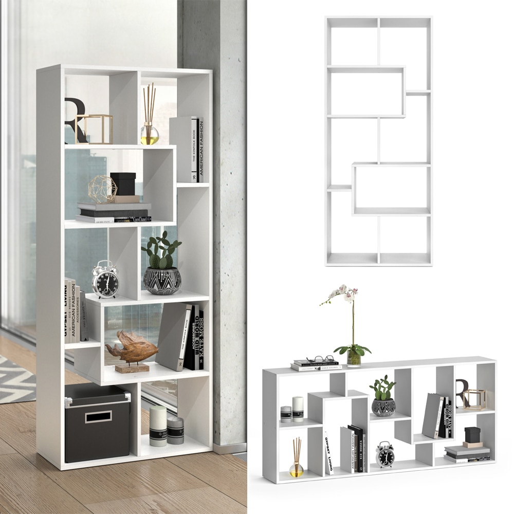Vicco Raumteiler Noa B&uuml;cherregal Standregal Aktenregal Hochregal Regal Wei&szlig; - Bild 1