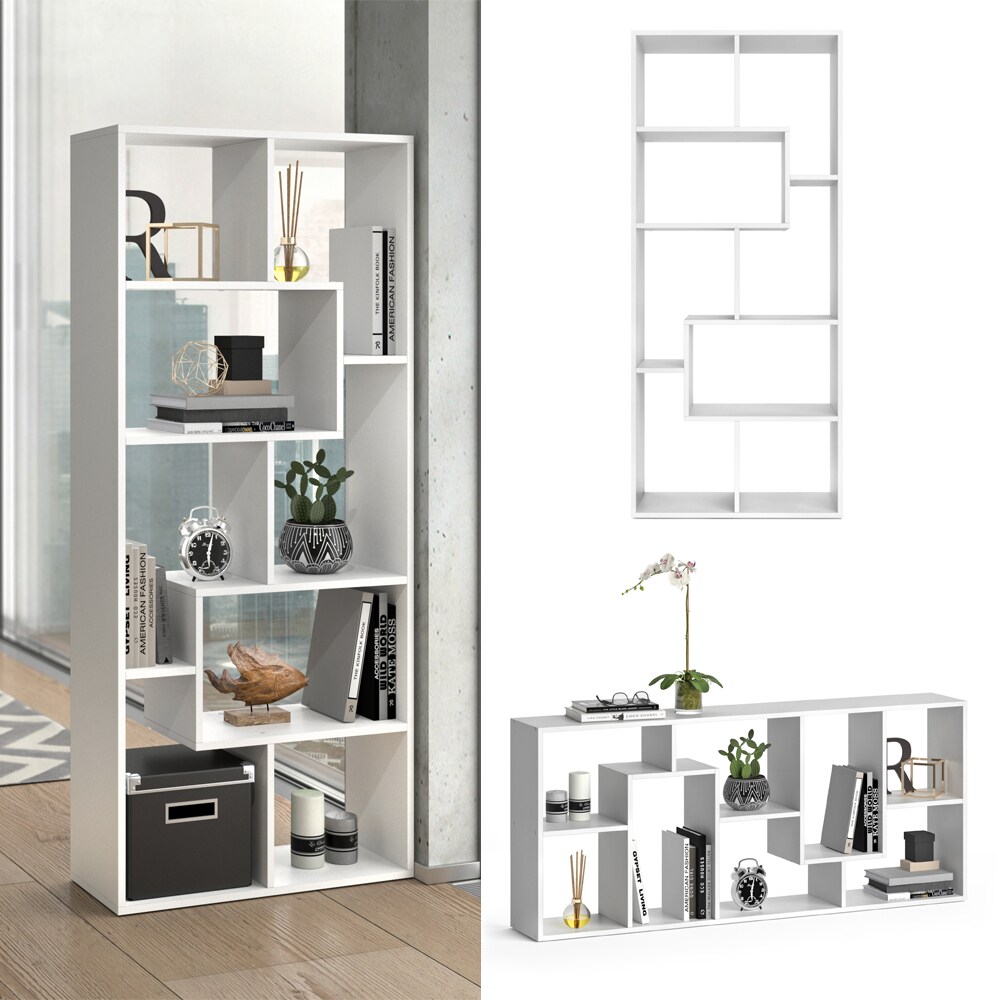 Vicco Raumteiler Noa Bücherregal Standregal Aktenregal Hochregal Regal Weiß | 04251421923386
